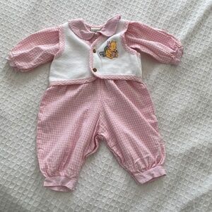 VTG Winnie the Pooh Pink Gingham Outfit - Size 9m